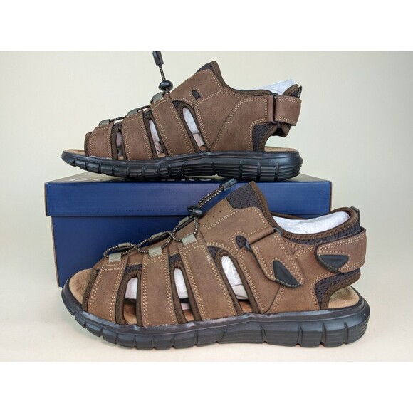 Dockers Sandals Mens 11 M Stephen Fisherman Dark Tan Slingback Casual Shoes NEW main image 7